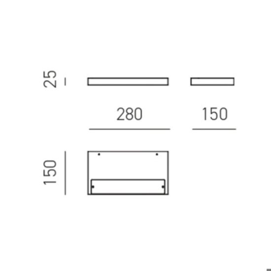 Gea luce yoana applique da parete moderna led 25w 3000k
