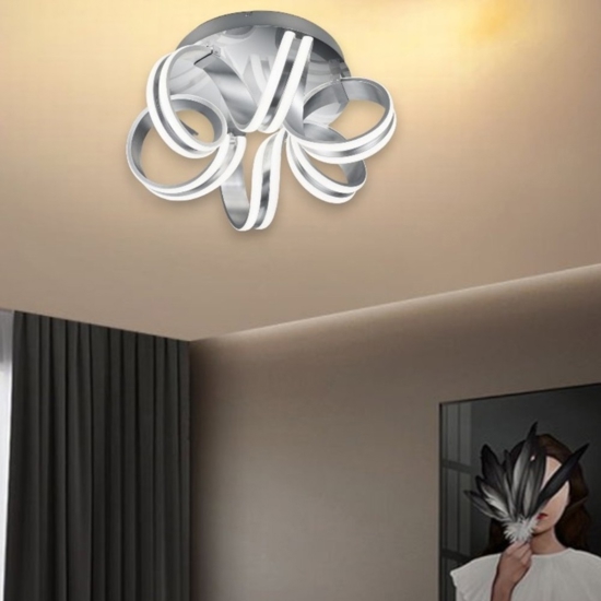 Plafoniera per camera da letto moderna nichel