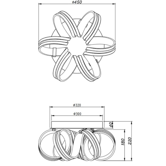 Plafoniera per camera da letto moderna nichel