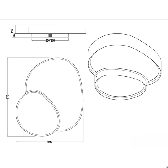 Plafoniera per soffitto led da 2700k a 6500k design moderna nera