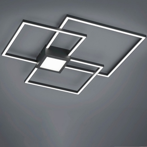 Plafoniere led antracite moderna dimmerabile 38w 3000k per soggiorno