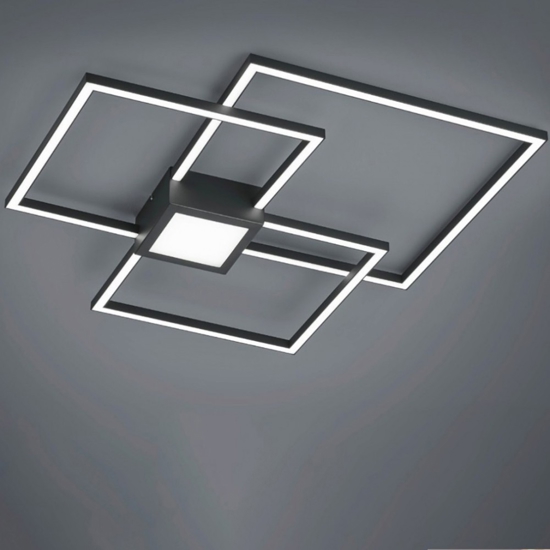 Plafoniere led antracite moderna dimmerabile 38w 3000k per soggiorno