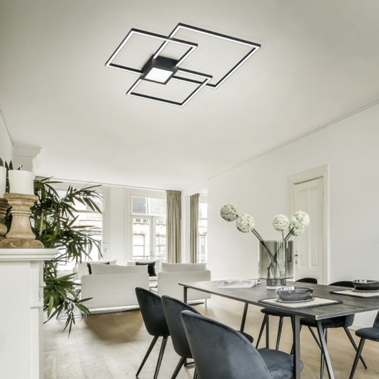 Plafoniere led antracite moderna dimmerabile 38w 3000k per soggiorno