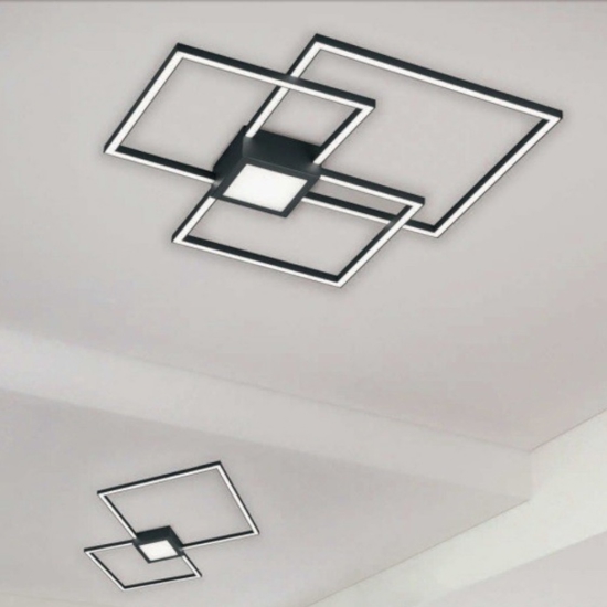 Plafoniere led antracite moderna dimmerabile 38w 3000k per soggiorno