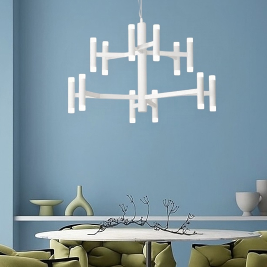 Perenz candles lampadario moderno bianco led 3000k design
