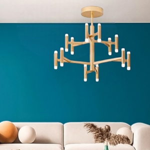 Candles perenz plafoniera oro spazzolato led 3000k dimmerabile
