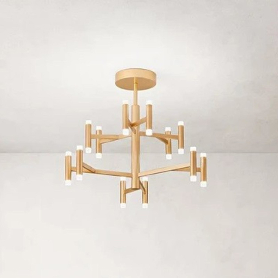 Candles perenz plafoniera oro spazzolato led 3000k dimmerabile