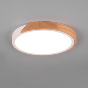 Plafoniera per cucina rotonda bianca legno led 20w 3000k dimmerabile