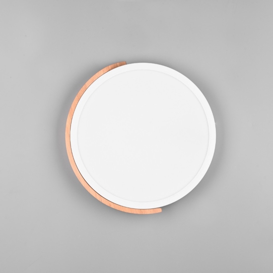 Plafoniera per cucina rotonda bianca legno led 20w 3000k dimmerabile