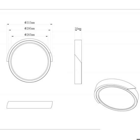 Plafoniera per cucina rotonda bianca legno led 20w 3000k dimmerabile
