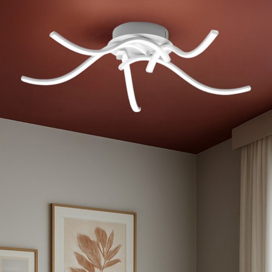 Gea luce tessa plafoniera moderna led 38w 4000k bianca per salotto