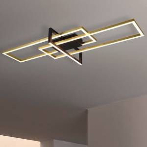 Plafoniera oro led 34w 3000k dimmerabile moderna design per soggiorno