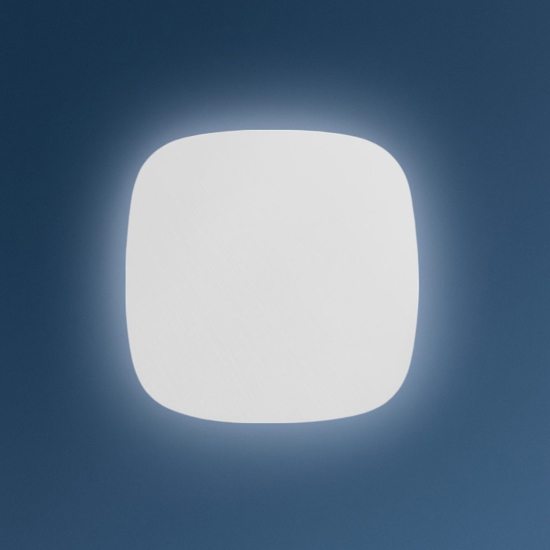 Gea luce step plafoniera moderna led 60w 3000k quadrata bianca