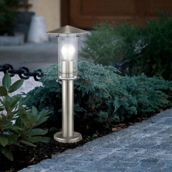 Paletto da esterno giardino acciaio inox lisio eglo