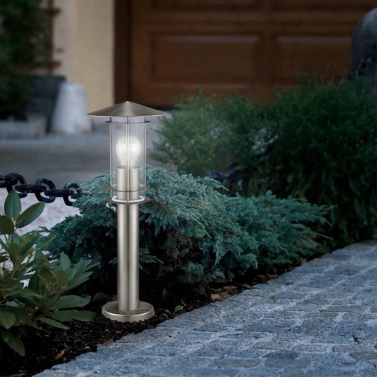 Paletto da esterno giardino acciaio inox lisio eglo