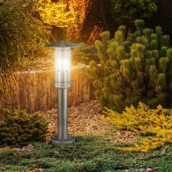 Paletto da esterno giardino acciaio inox lisio eglo