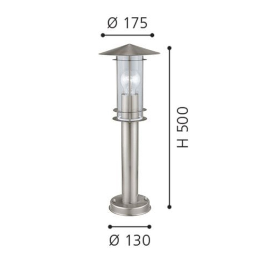 Paletto da esterno giardino acciaio inox lisio eglo