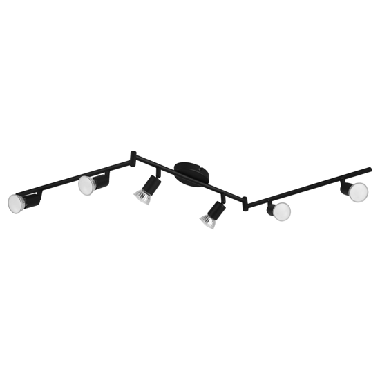 Plafoniera moderna con luci spot orientabili nera eglo buzz