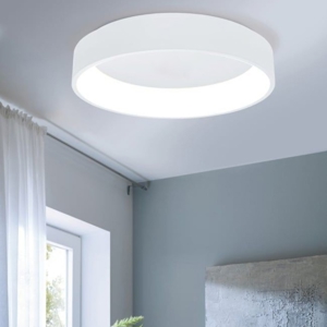 Eglo marghera plafoniera led 34w 3000k dimmerabile rotonda bianca moderna
