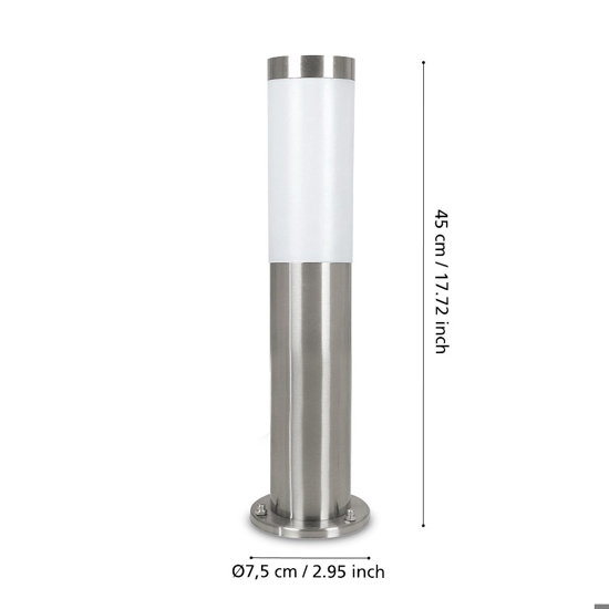 Eglo helsink lampioncino da giardino cilindro acciaio inox