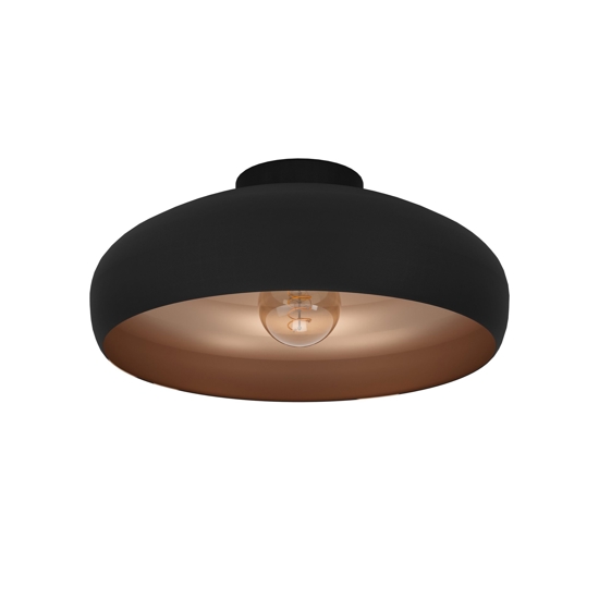 Plafoniera cupola nero marrone per cucina mogano eglo