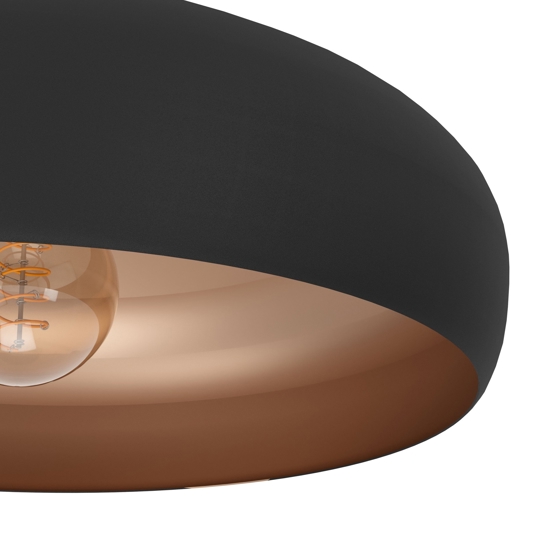 Plafoniera cupola nero marrone per cucina mogano eglo