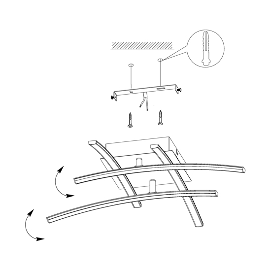 Eglo nevado plafoniera cromata led 3000k 20w design moderna