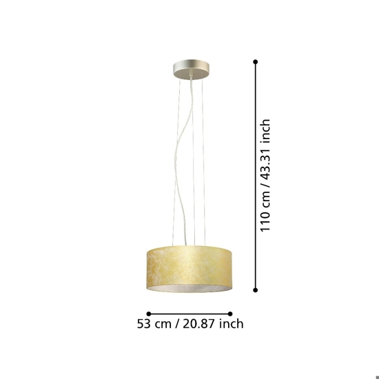 Lampadario stanza da letto classica cilindro oro viserbella eglo
