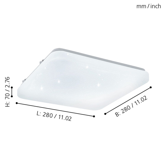 Eglo frania plafoniera led 11w 3000k bianca effetto cristalli