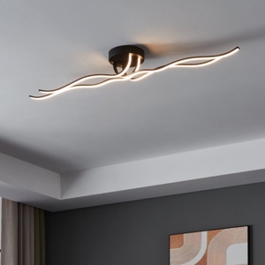 Eglo roncade plafoniera da soffitto 36w 3000k nera per soggiorno moderno
