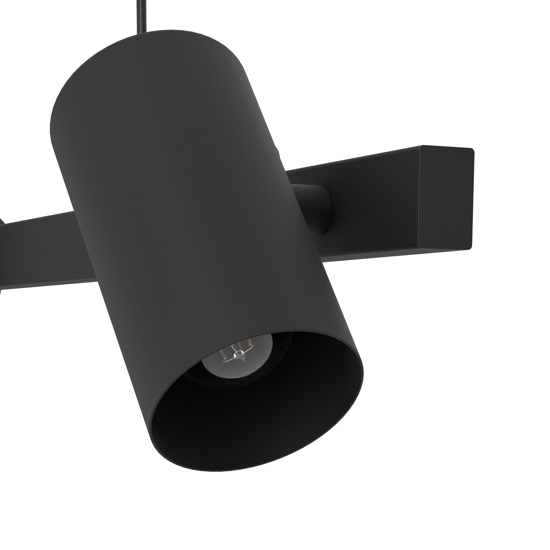 Eglo gatuela lampadario per cucina con faretti orientabili nero