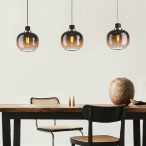 Eglo lampadario moderno vetri marrone per soggiorno oilella