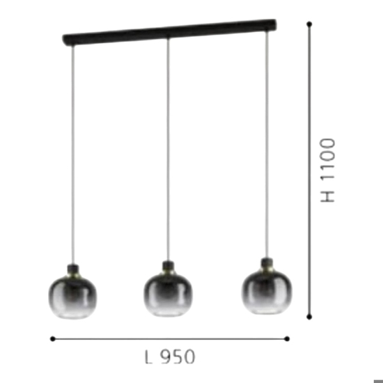 Eglo lampadario moderno vetri marrone per soggiorno oilella