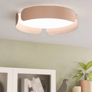 Eglo valcasotto plafoniera tortora rotonda led 24w 3000k design moderna