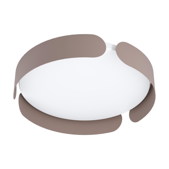 Eglo valcasotto plafoniera tortora rotonda led 24w 3000k design moderna