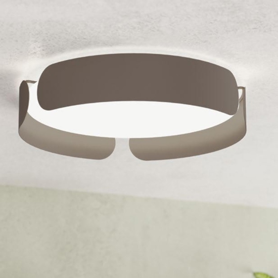 Eglo valcasotto plafoniera tortora rotonda led 24w 3000k design moderna