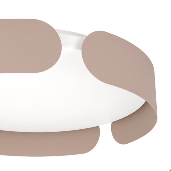 Eglo valcasotto plafoniera tortora rotonda led 24w 3000k design moderna