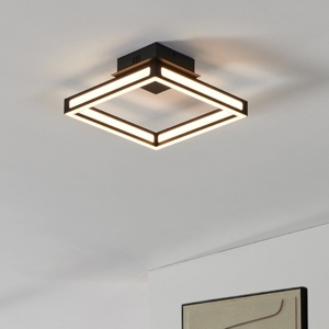 Plafoniera quadrata nera led 13w 3000k moderna altaflor eglo