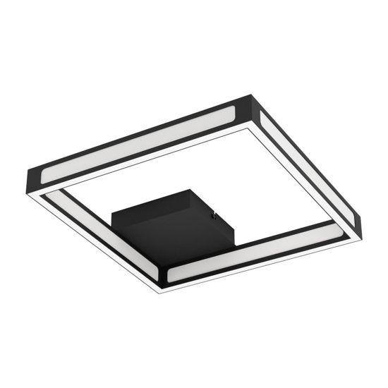Plafoniera quadrata nera led 13w 3000k moderna altaflor eglo