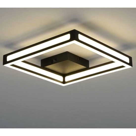 Plafoniera quadrata nera led 13w 3000k moderna altaflor eglo