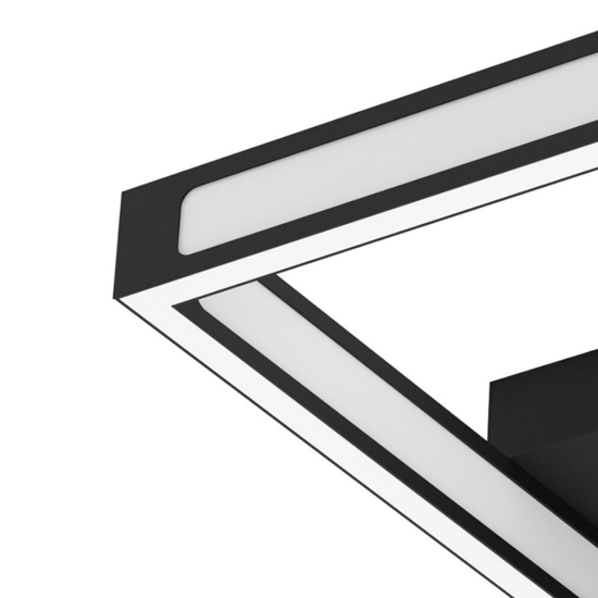 Plafoniera quadrata nera led 13w 3000k moderna altaflor eglo