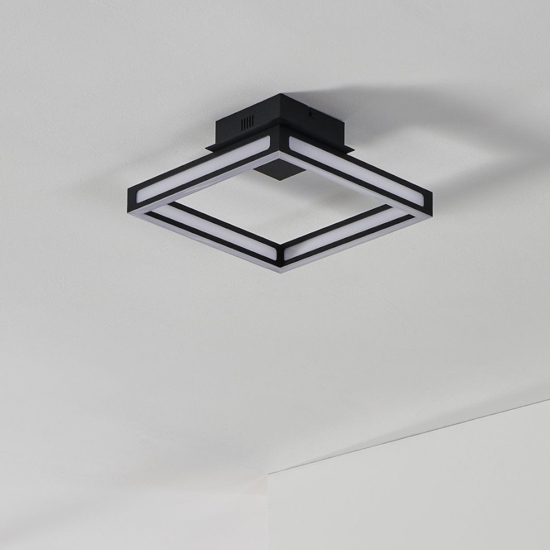 Plafoniera quadrata nera led 13w 3000k moderna altaflor eglo