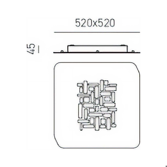 Gea luce pixel plafoniera moderna led 39w 3000k nera per salotto