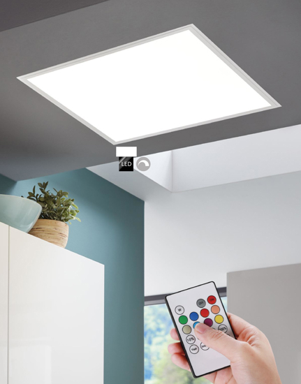Salobrena eglo plafoniera per cucina led 21w rgb 45x45 quadrata dimmerabile