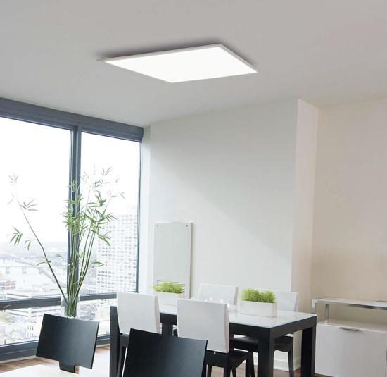 Salobrena eglo plafoniera per cucina led 21w rgb 45x45 quadrata dimmerabile