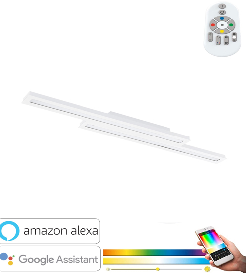 Plafoniera bianca led 21w rgb dimmerabile app moderna eglo saliteras