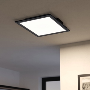 Salobrena eglo plafoniera per cucina 30x30 nera led 15w tricolor bluetooth