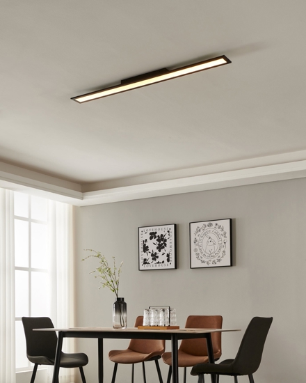 Eglo salobrena plafoniera led 2700k-6500k nera dimmerabile con app