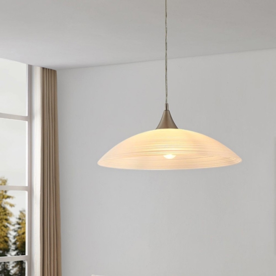 Eglo lazolo lampadario per cucina piatto in vetro bianco