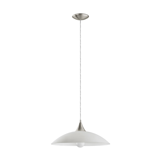 Eglo lazolo lampadario per cucina piatto in vetro bianco
